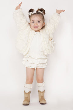 Kids' Bear Handmade Sweater Ecru