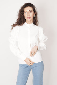 Vola Puff Sleeve Shirt White