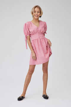 Maribel Viscose-Linen Dress Pink