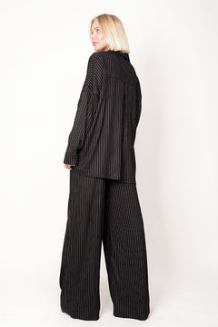 Wide Viscose Trousers Striped