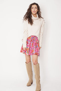 Helen Skirt Flower Print Pink