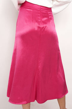 Feme Satin Skirt Fuchsia Pink