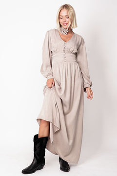 Maribel Maxi Lyocell Dress Beige