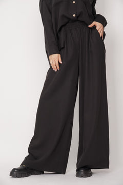 Wide Tencel Trousers Black