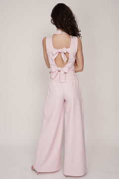 Coco Wide Leg Trousers Powder Pink