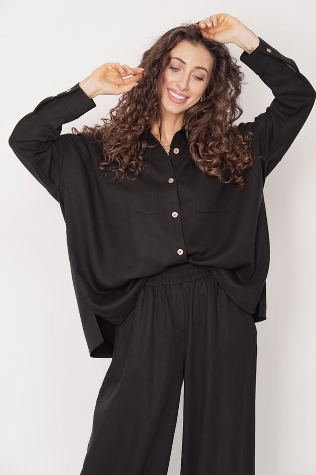 Oversized Tencel Shirt Black