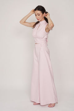 Coco Wide Leg Trousers Powder Pink
