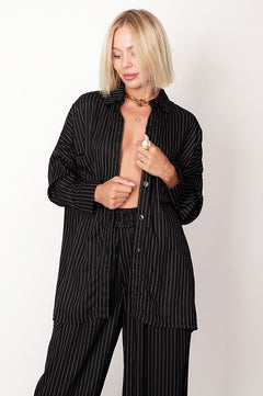 Oversized Viscose Shirt Black