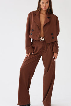 Aspen Cropped Blazer Brown