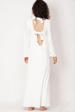 Avonia Bow Dress White