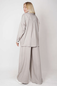 Wide Tencel Trousers Grey