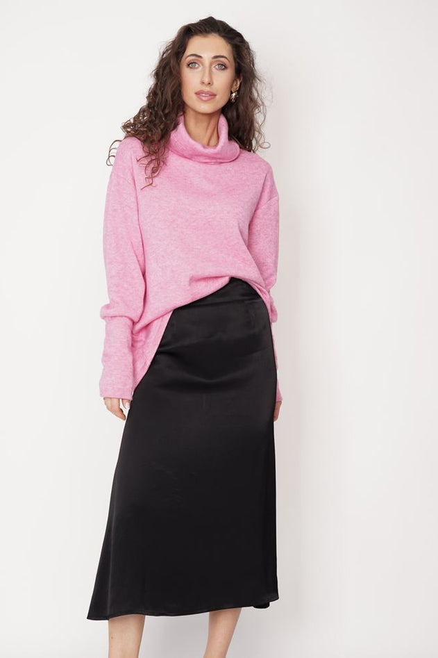 Feme Satin Skirt Black