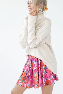 Helen Skirt Flower Print Pink