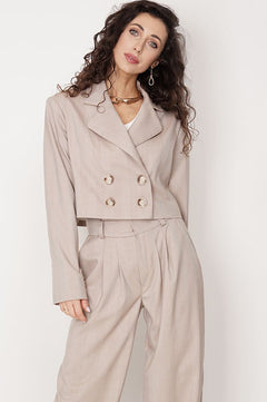 Aspen Cropped Blazer Beige