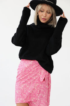 Nila Wrap Skirt Patterned Pink