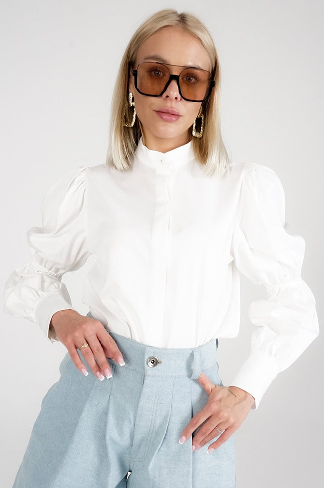 Vola Puff Sleeve Shirt White