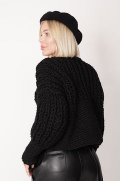 Ava Hand Made Cardigan Black