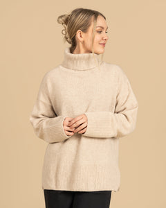 Utu Merino Wool Polo Knit Beige