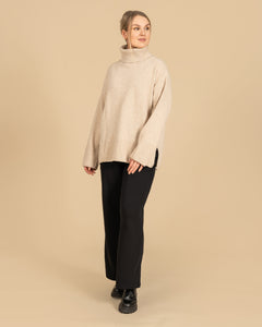 Utu Merino Wool Polo Knit Beige