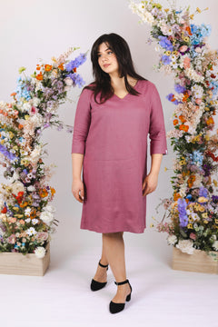 Vera Linen Dress Mulberry