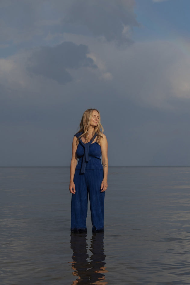 Vera Ribbed Pants Navy