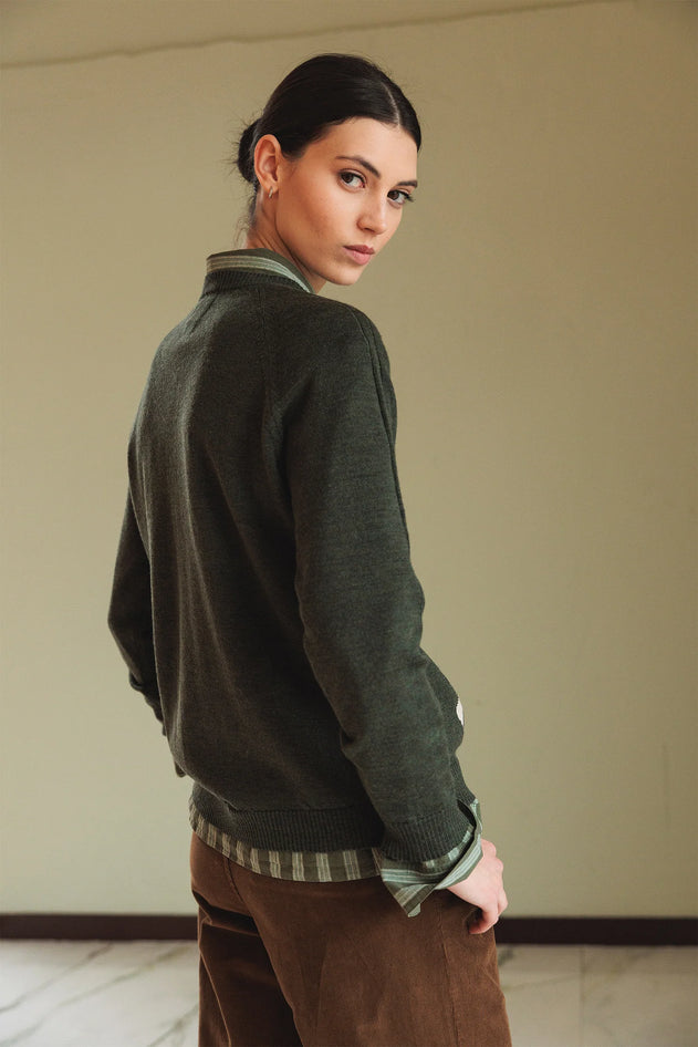 Merino Diamond Sweater Olive