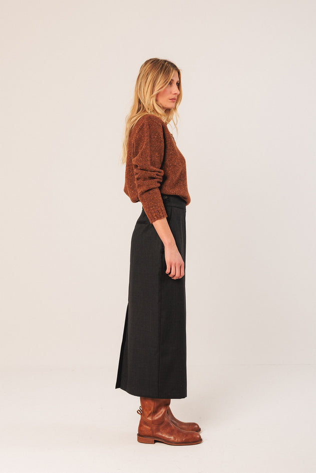 Neps Wool Sweater Brown
