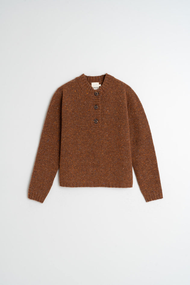 Neps Wool Sweater Brown