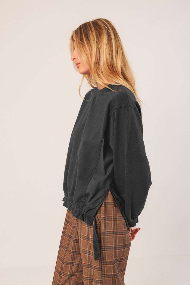 Cotton Terry Looped Sweatshirt Anthracite