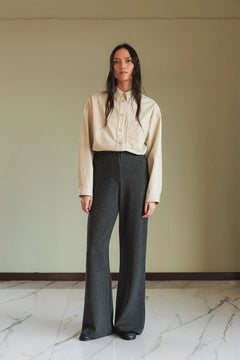 Double Jacquard Knitted Pants Marengo