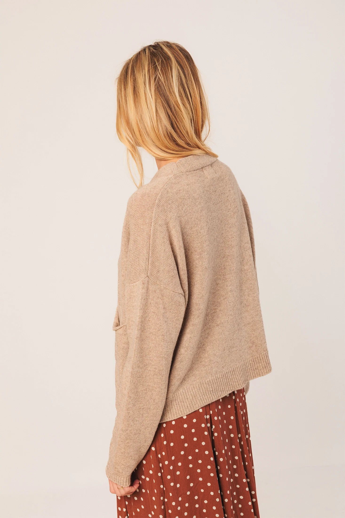 Cashmere Blend Cardigan Beige