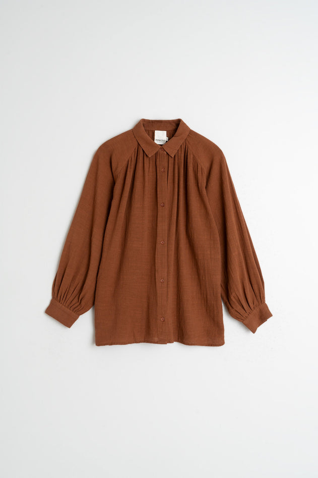Crepe Cotton Shirt Tobacco