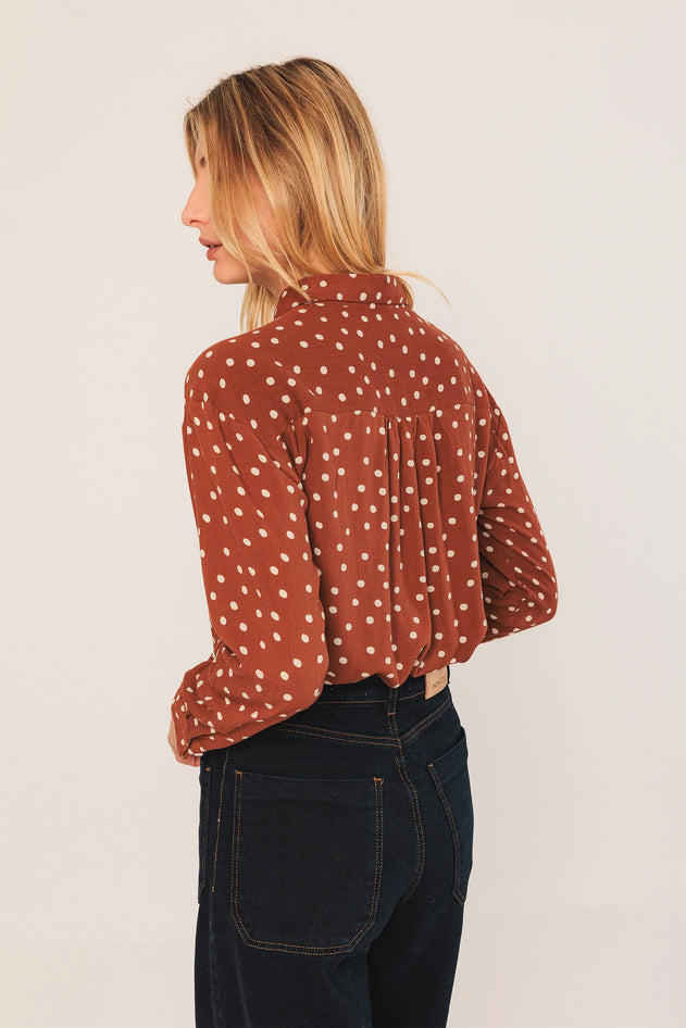 Bea Polka Dot Shirt Terracotta