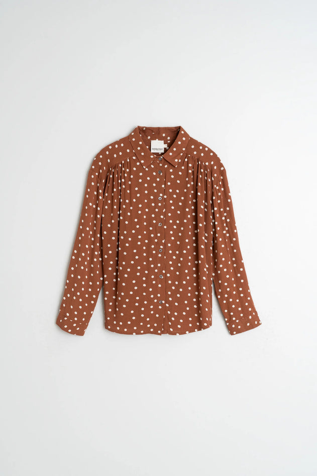 Bea Polka Dot Shirt Terracotta
