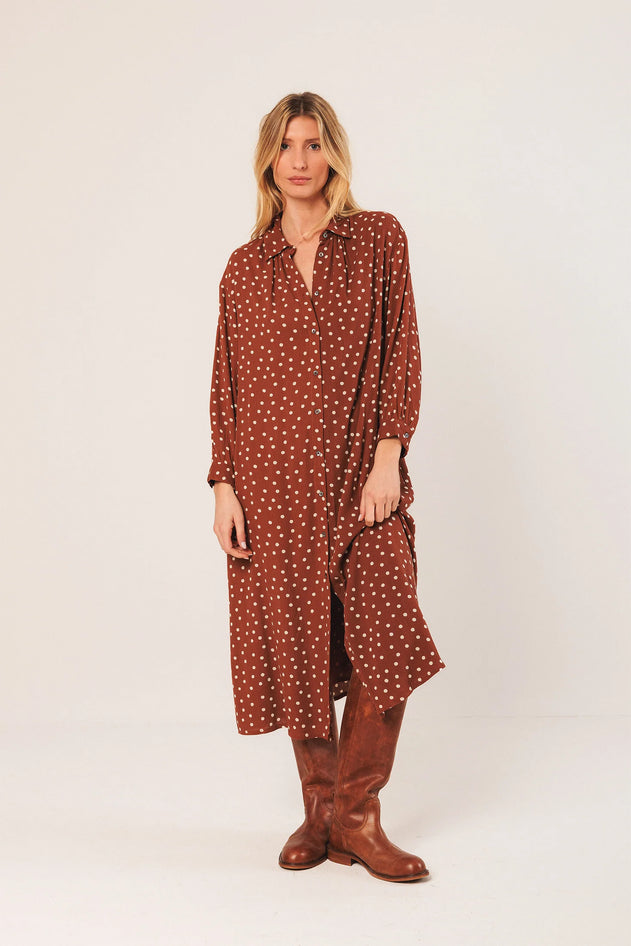 Oversize Shirt Dress Terracotta