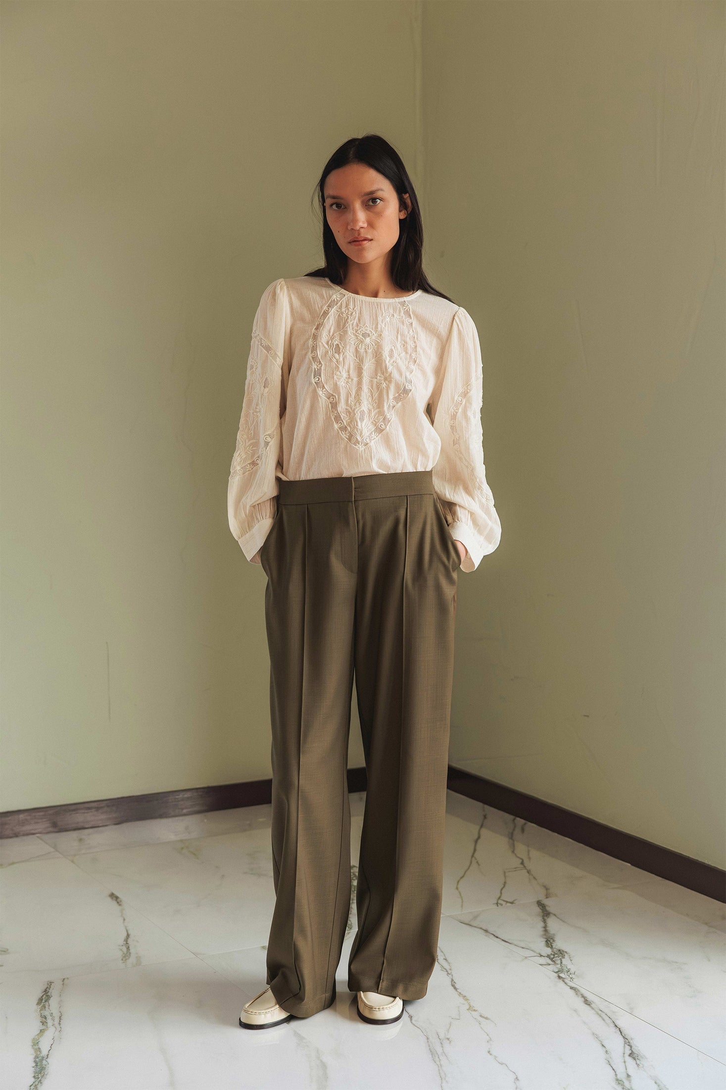 Paty Straight Pants Brown