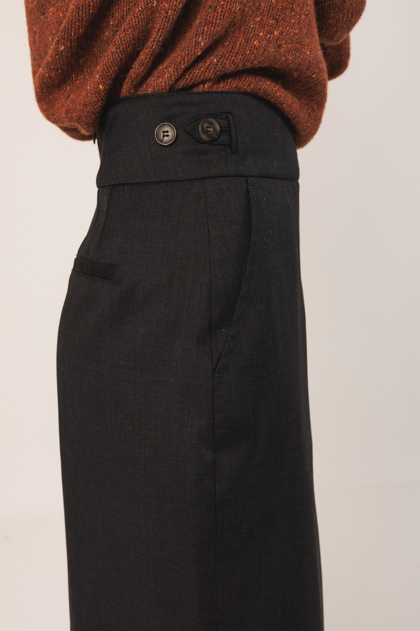 Midi Pencil Skirt Black