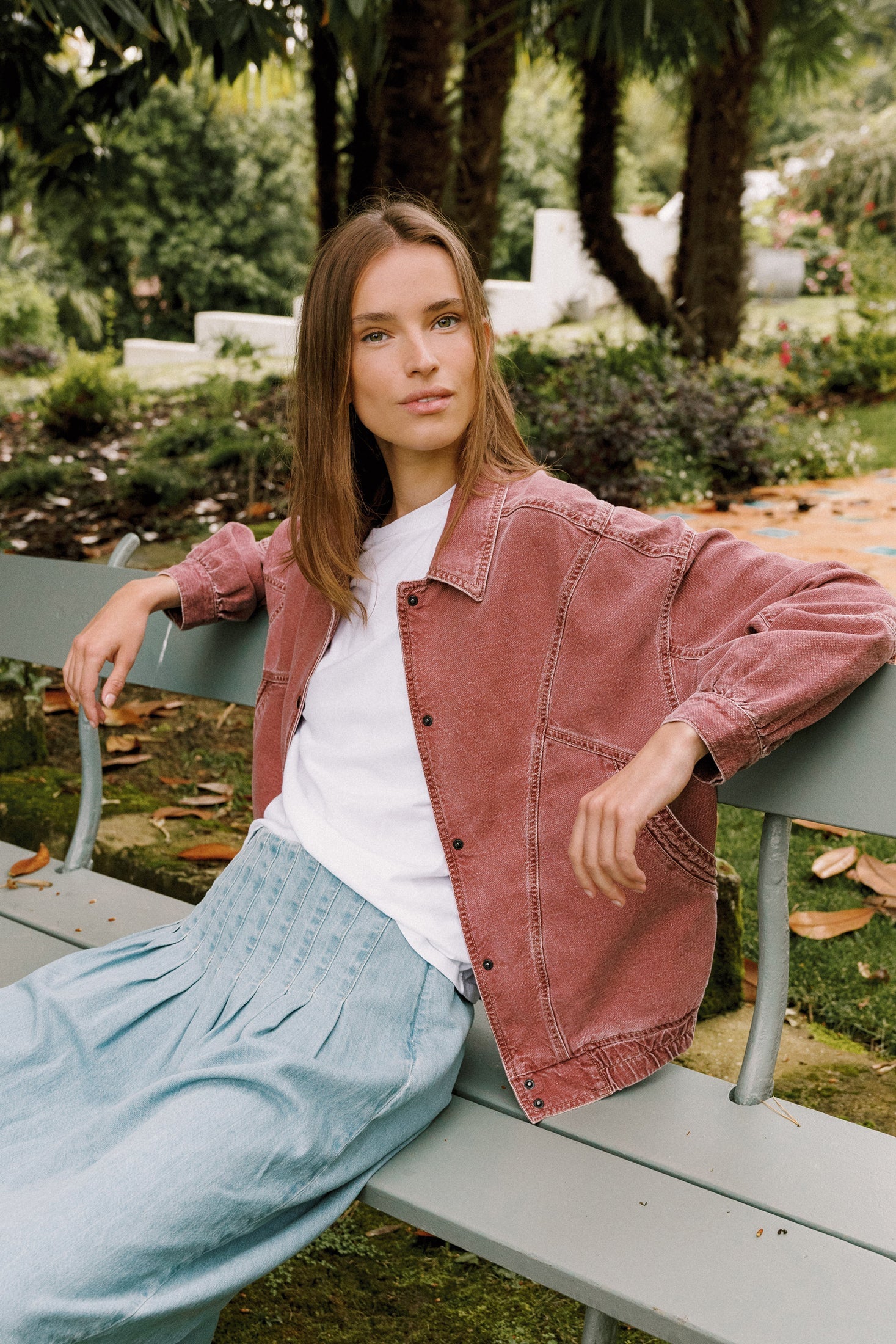 Washed Twill Jacket Red