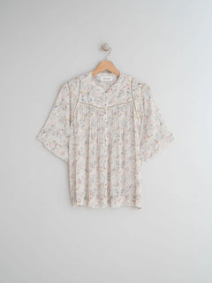 Fluted Georgette Shirt White