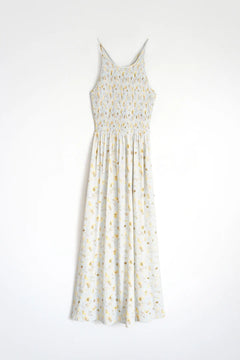 Elastic Waist Dress Floral Corn
