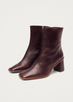 West Leather Ankle Boots Cape Wine Burgundy