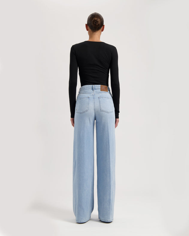 Sara High Loose Flow Jeans Stone Vintage