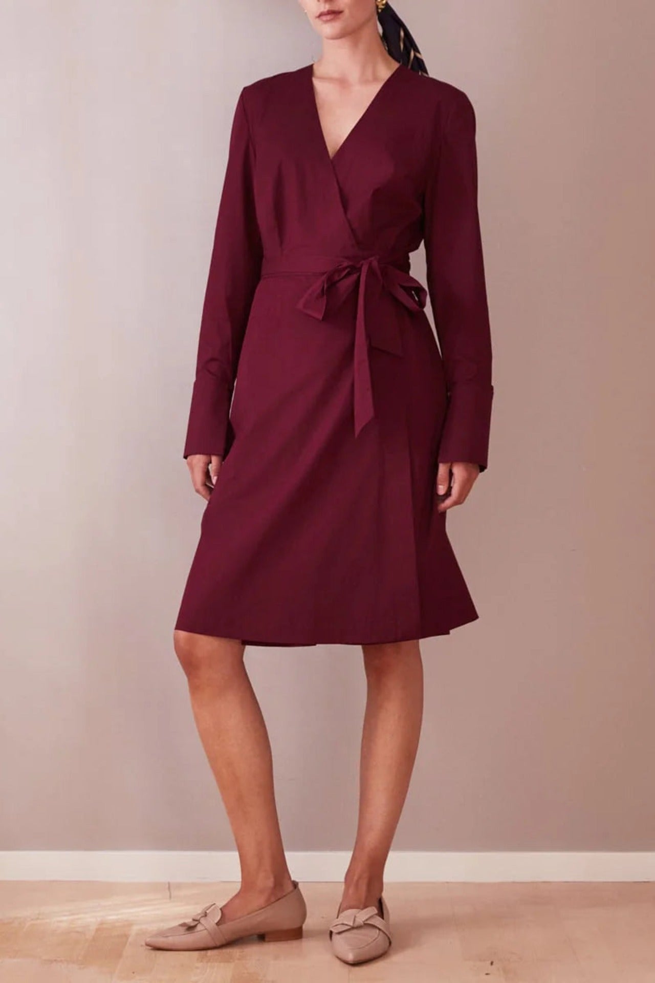Wrap Dress Wine Red - Studio Heijne