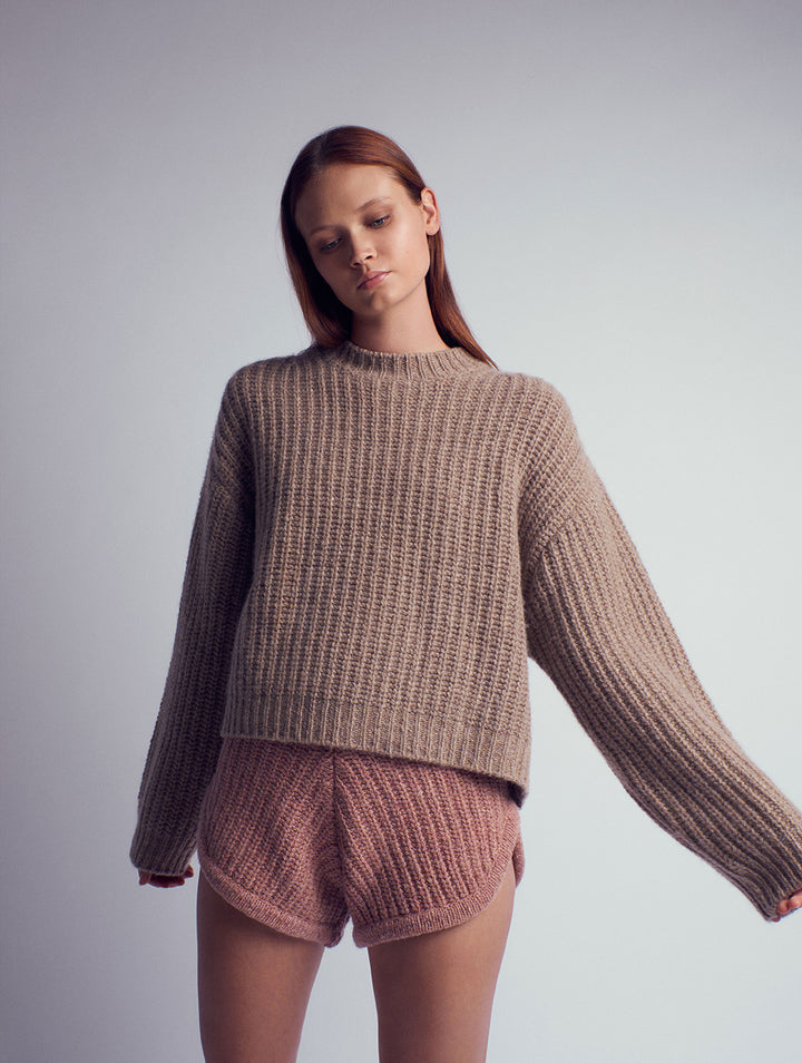 Leap Concept - Mafalda Cashmere Knitted Chunky Sweater Brown