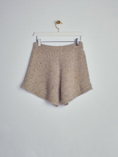 Renata Knitted High-waisted Shorts Light Brown