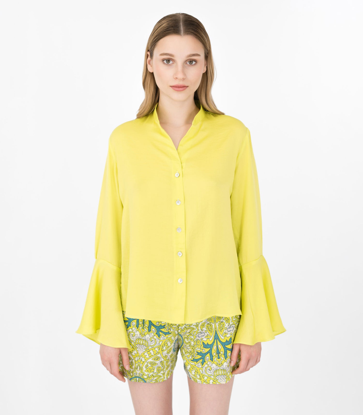 Lime Flared Sleeve Shirt