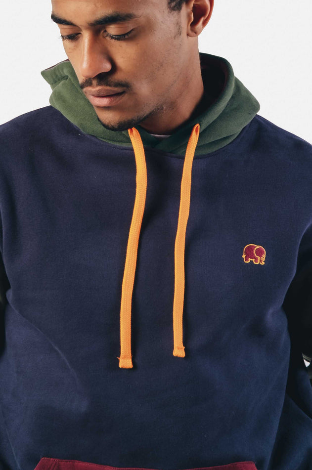 Color Block Hoodie Trendsplant Blue