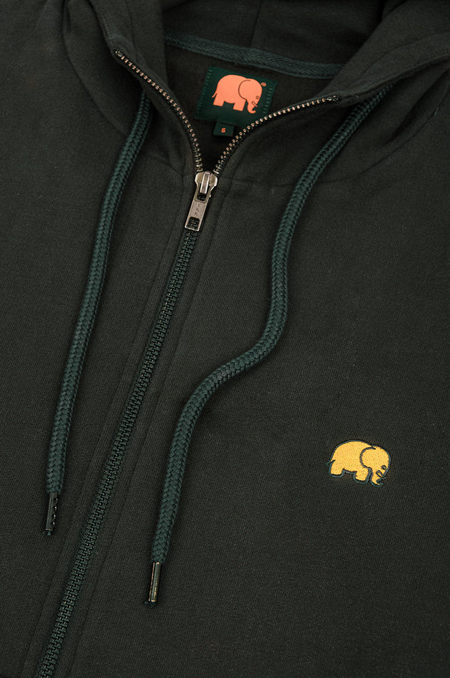 Women's Organic Essential Oversized Zip Hoodie Scarab Green