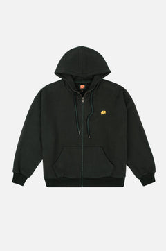 Women's Organic Essential Oversized Zip Hoodie Scarab Green