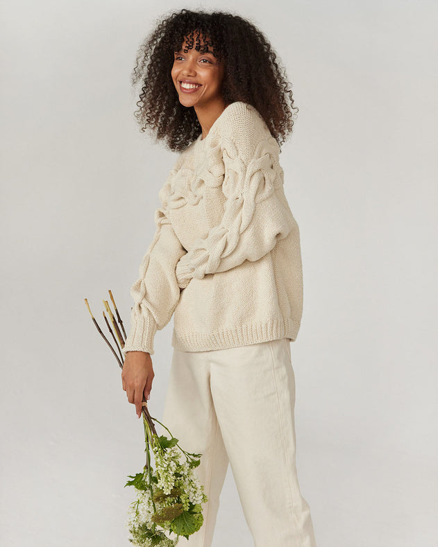 Jūra Alpaca & Cotton Sweater Oat Milk